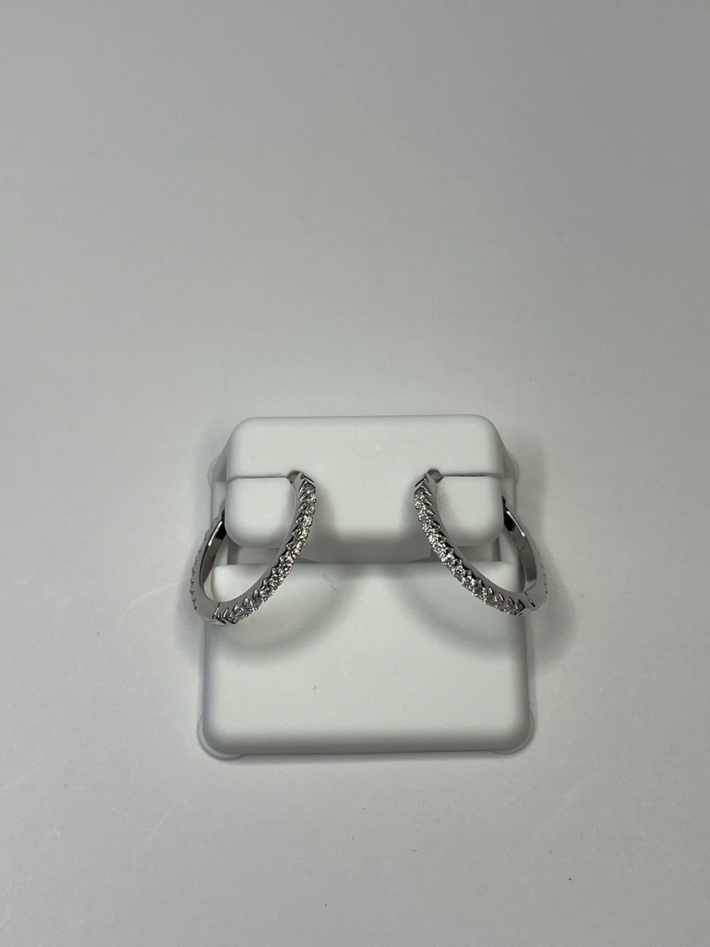 Sterling Silver Hoop Earrings with Moissanite